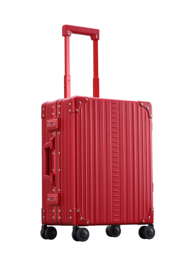 Aleon 21" Domestic Carry-On Ruby Aluminium koffer zijkant