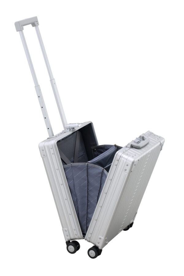 Aleon 21" Vertical Business Carry-On Platinum open